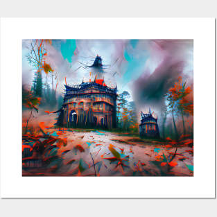 Abandoned Palace in Forest Art - Halloween Art Posters and Art